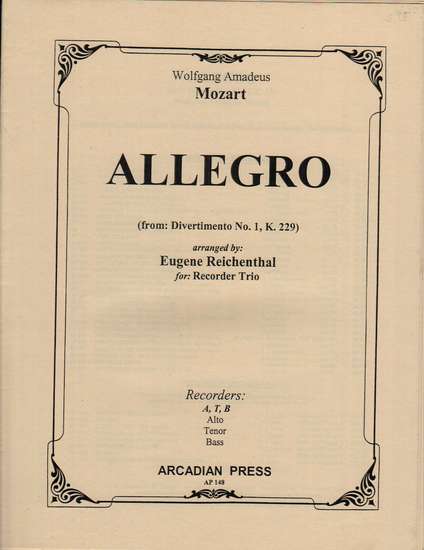 photo of Allergo from Divertimento No. 1, K. 229