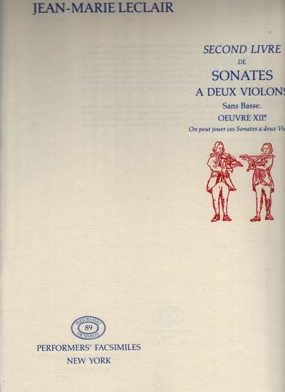 photo of Sonates a Deux Violons, Oeuvre XII