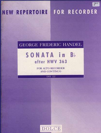 photo of Sonata in B flat after HWV 363