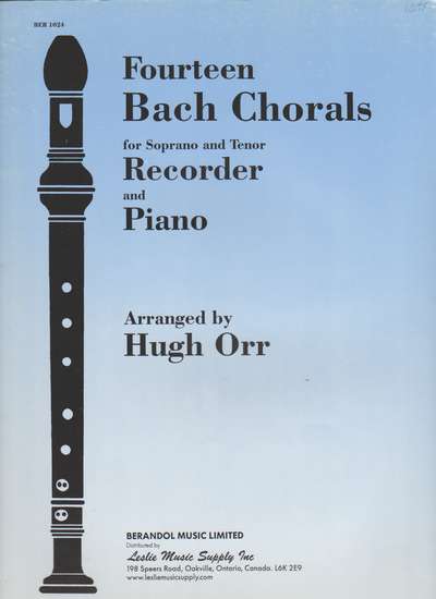 photo of Fourteen Bach Chorals, Soprano Recorder