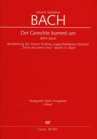 photo of Der Gerechte kommt um, BWV deest, Score