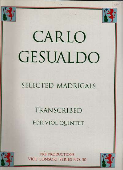 photo of Selected Madrigals transcribed for viols or winds