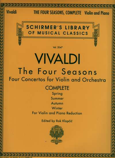 photo of The Four Seasons, Complete, Violin and Piano reduction
