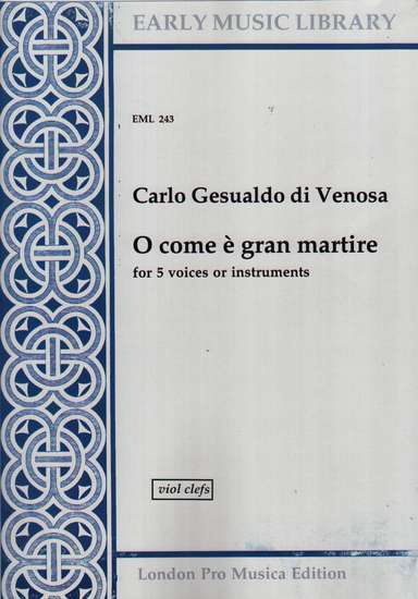 photo of O come e gran martire, Version for Viols
