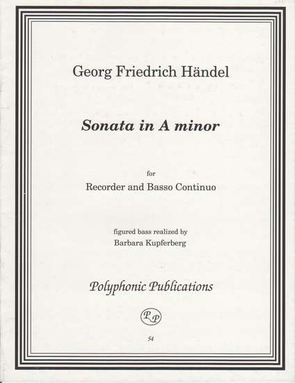 photo of Sonata in A minor, Opus 1/4 HWV 362