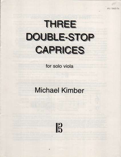 photo of Three Double-Stop Caprices for solo viola