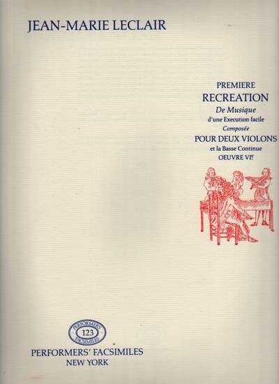 photo of Première Récréation de Musique, Op. VI Facsimile