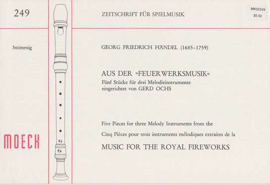 photo of Five pieces from Music for the Royal Fireworks