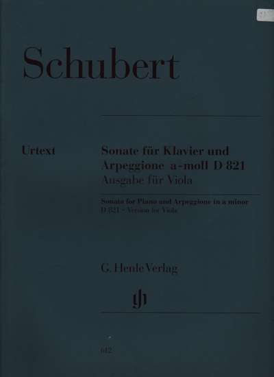 photo of Sonate Arpeggione, a-Moll, D 821, Version for Viola