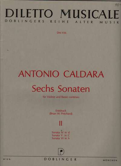photo of Six Sonatas, Vol II, Sonata IV in d, Sonata V in C, Sonata VI in b
