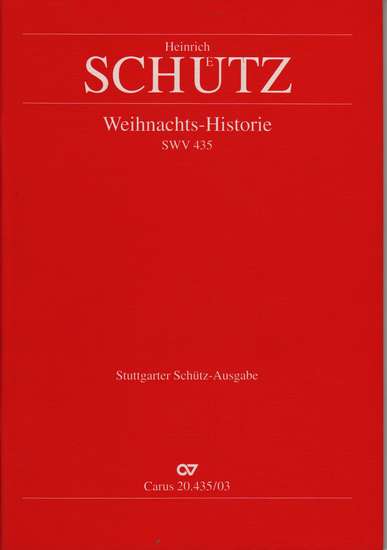 photo of Weihnachts-Historie, Christmas History, SWV 435, vocal score