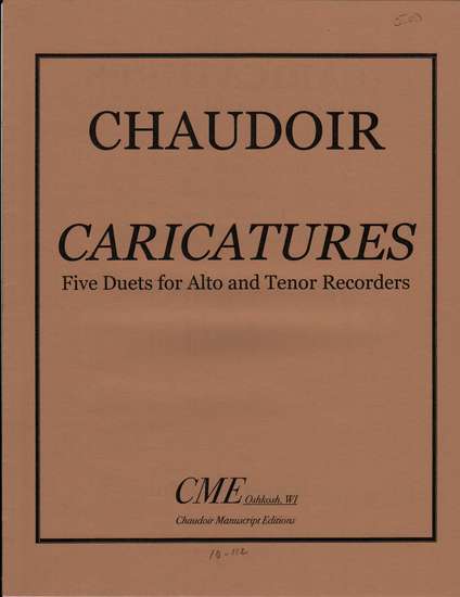 photo of Caricatures, Five Duets for Alto and Tenor Recorders