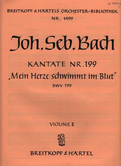 photo of Mein Herze schwimmt im Blut, BWV 199, violin II