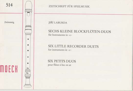 photo of Six Little Recorder Duets for instruments in C