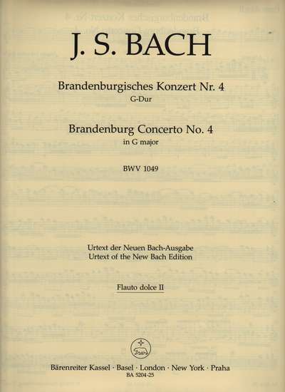 photo of Brandenburg Concerto No. 4 G major, BWV 1049, Alto II, Urtext