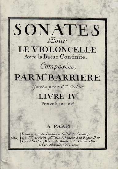 photo of Sonates Pour Le Violoncelle Avec la Basse Continue, Livre IV, Facsimile