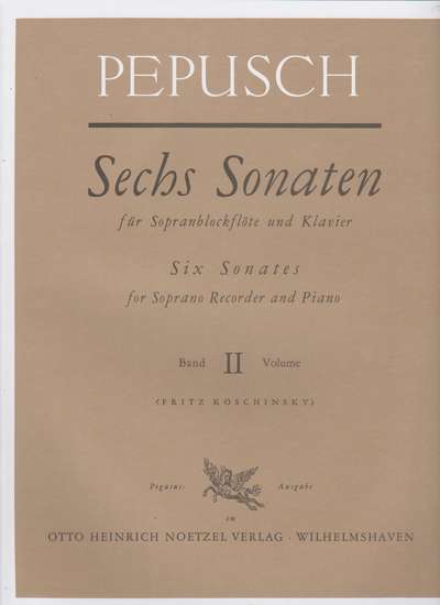 photo of Six Sonatas for Soprano Recorder and Piano, Volume II, d minor, d minor, F major