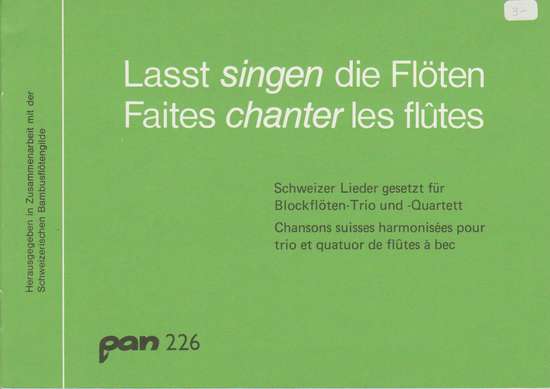 photo of Lasst singen die Floten, Swiss songs