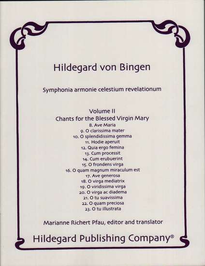 photo of Symphonia armonie celestium revelationum, Vol. II Chants for the Blessed Virgin