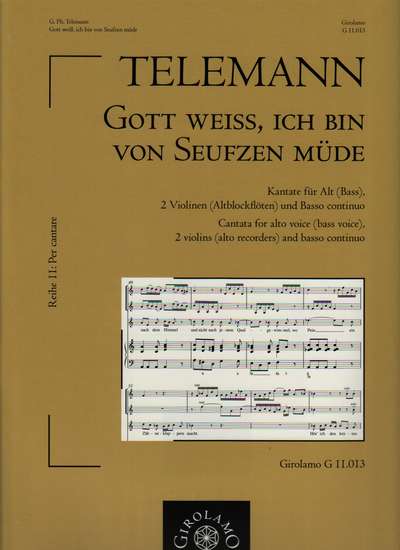 photo of Gott Weiss, Ich bin von Seufzen Mude, TWV 1:689a