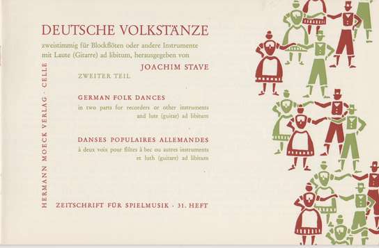 photo of German Folk Dances for two recorders and lute or guitar, Part 2