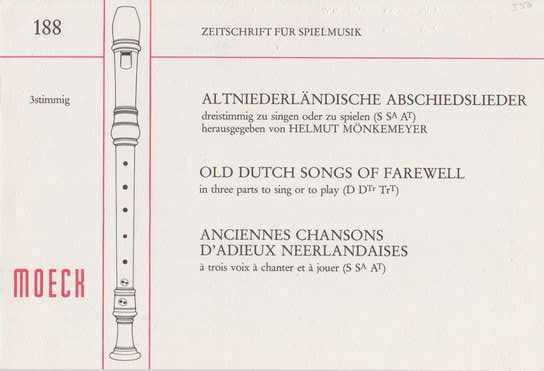photo of Old Dutch Songs of Farewell