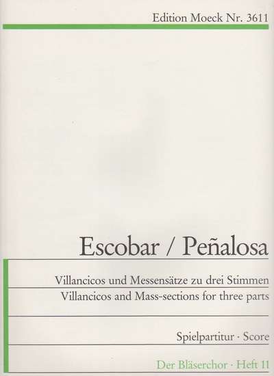 photo of Three part Villancicos and Mass sections, Score