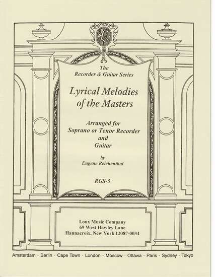 photo of Lyrical Melodies of the Masters for Soprano or Tenor and Guitar