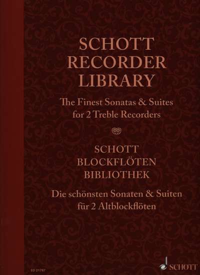 photo of Schott Recorder Library, The finest Sonatas & Suites for 2 alto recorders