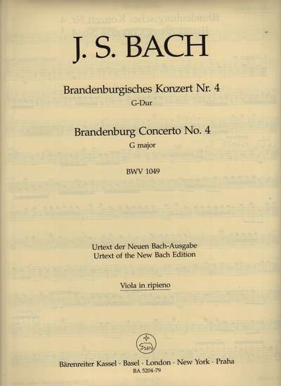 photo of Brandenburg Concerto No. 4 G major, BWV 1049, Viola, Urtext