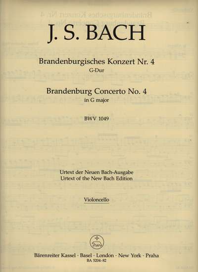 photo of Brandenburg Concerto No. 4 G major, BWV 1049, Cello, Urtext