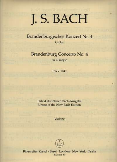 photo of Brandenburg Concerto No. 4 G major, BWV 1049, Bass, Urtext
