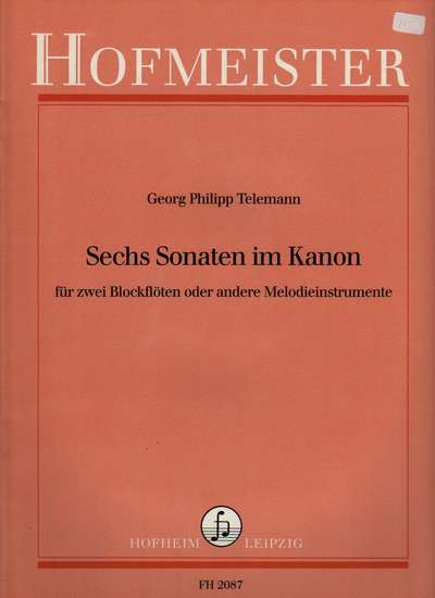 photo of Sechs Sonaten im Kanon, TWV 40:118-123
