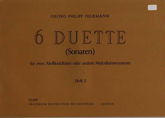photo of 6 Duets, Sonatas, Book 2, Op. 2, Ns. 4-6, TWV 40:104-106 transposed