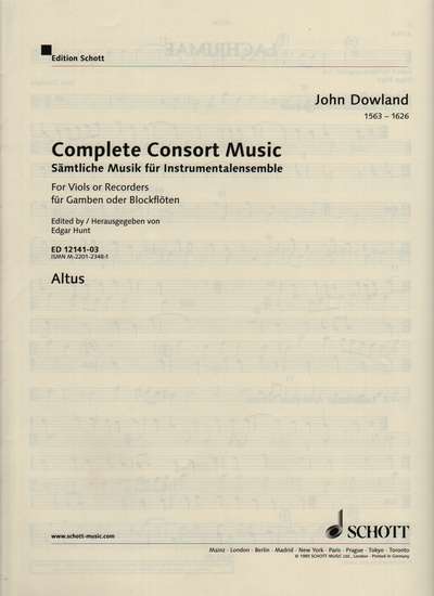 photo of Complete Consort Music, Altus, C clef for strings