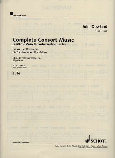 photo of Complete Consort Music, Lute