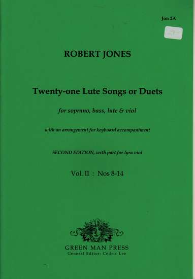 photo of Twenty-one Lute Songs or Duets, from Second Book of Songs,Vol. II, Nos 8-14