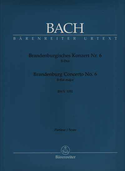photo of Brandenburg Concerto No. 6, B flat maj, BWV1051, Urtext, Score