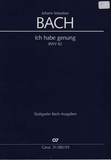 photo of Ich habe genung, BWV 82, vocal part with keyboard 