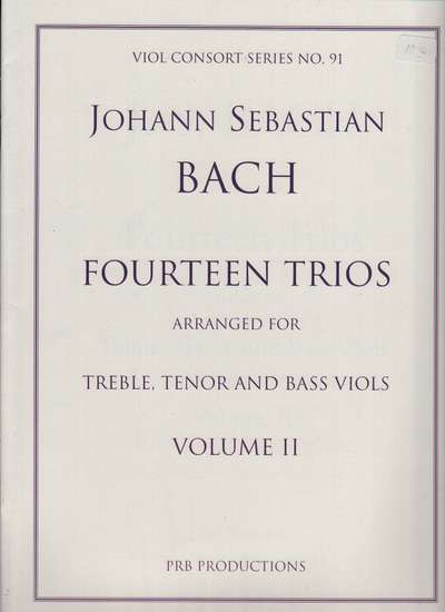 photo of Fourteen Trios arranged for TrTB, BWV 795,796, 794, 797, 799,787, 792