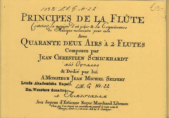 photo of Principes de la flute, facsimile