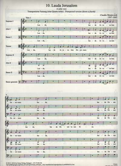photo of 10. Lauda Jerusalem a 7, vocal score Transposed down a fourth