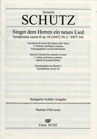 photo of Singet dem Herren ein neues Lied, SWV 342, full score
