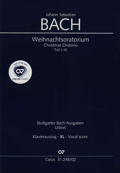photo of Christmas Oratorio, BWV 248, Cantatas I-III vocal score, larger print, paper