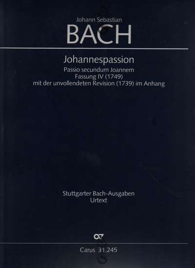 photo of Johannespassion, BWV 245, Version IV, with unfinished revision full score, paper