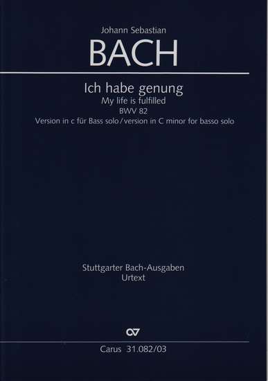 photo of Ich habe genung, BWV 82, Vocal score for bass, Version in c minor 
