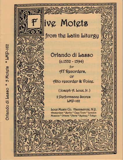 photo of Five Motets from the Latin Liturgy