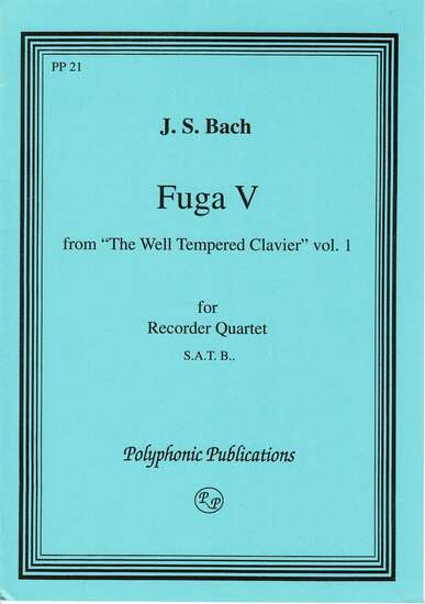 photo of Fuga V, from The Well-Tempered Clavier, Vol. I