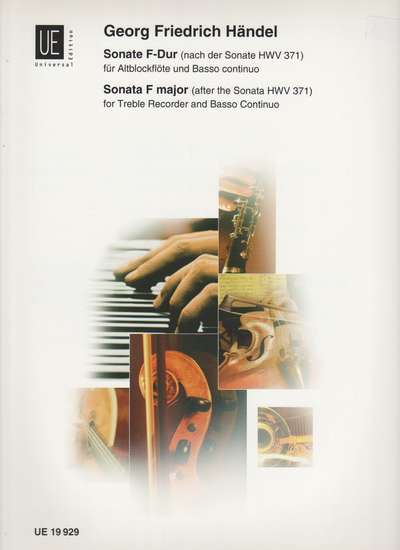 photo of Sonata F major for Treble Recorder after HWV 371