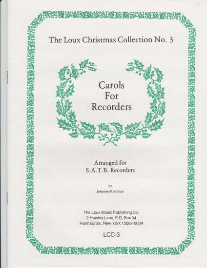 photo of Carols for Recorders, score